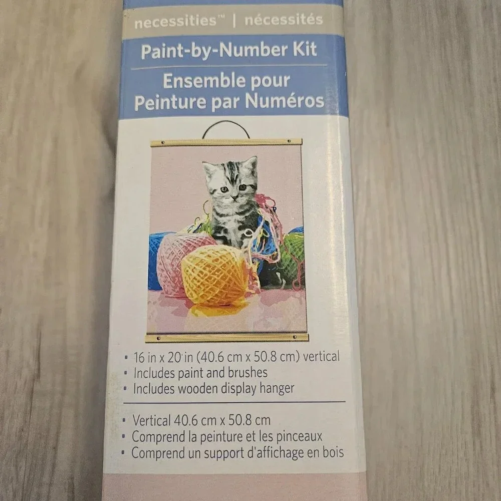 Paint-By-Number Kit - Cat & Yarn Design - Brand New